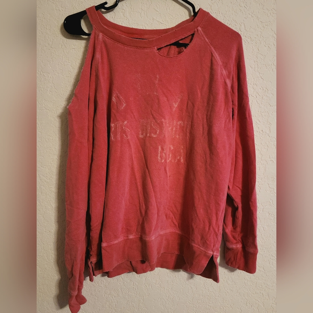Lucky Brand Women's Distressed Sweatshirt, L